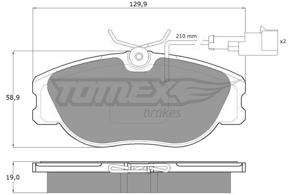 TOMEX BRAKES Комплект тормозных колодок, дисковый тормоз TX 12-44